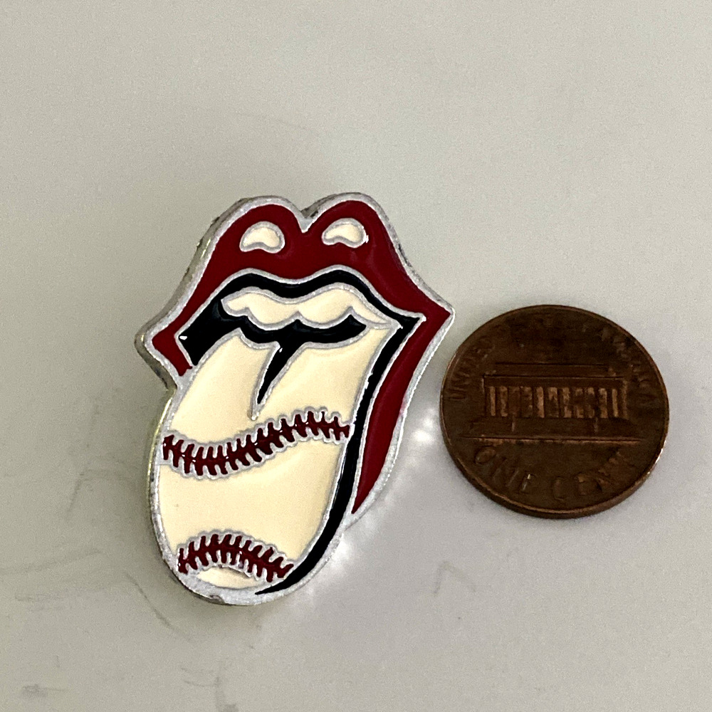 Rolling Stones Classic Red Tongue Concert Pin Baseball 2005 1.25" - Picture 6 of 6
